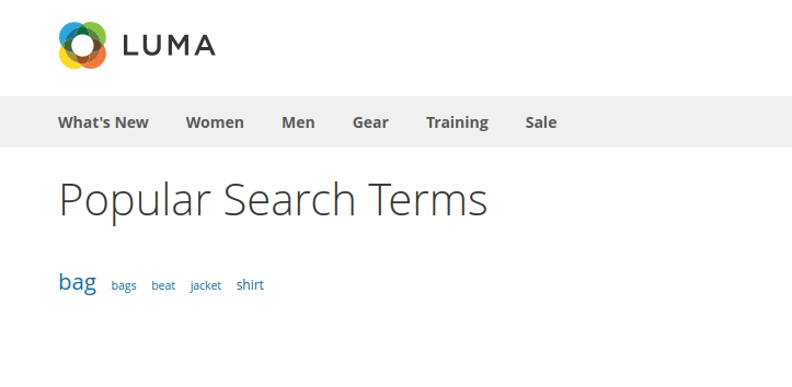 Magento 2 popular search terms analytics