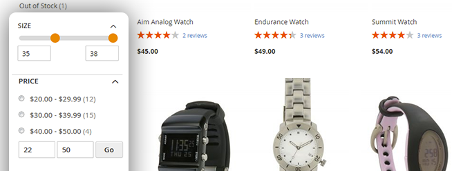 Price and Decimal Filters Magento 2 Layered Navigation