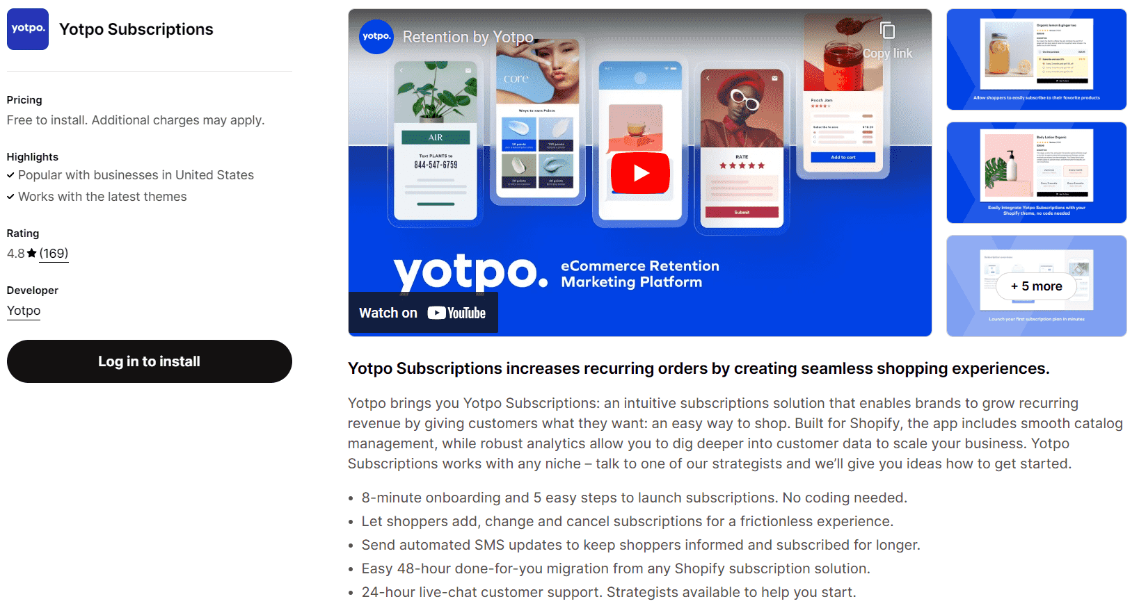Yotpo Shopify Subscriptions Screenshot Yotpo Subscriptions