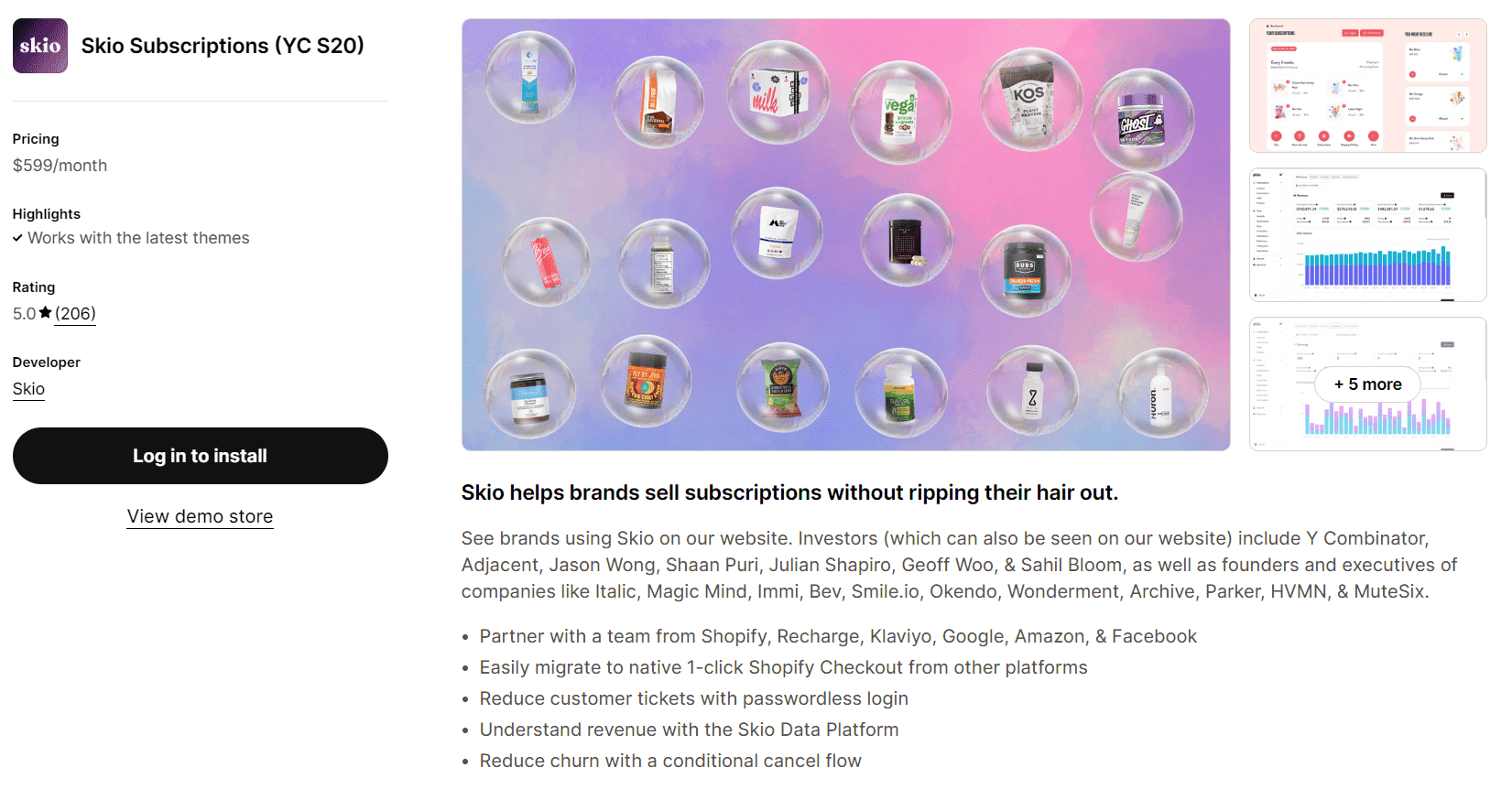 Skio Shopify Subscriptions Screenshot Skio Subscriptions