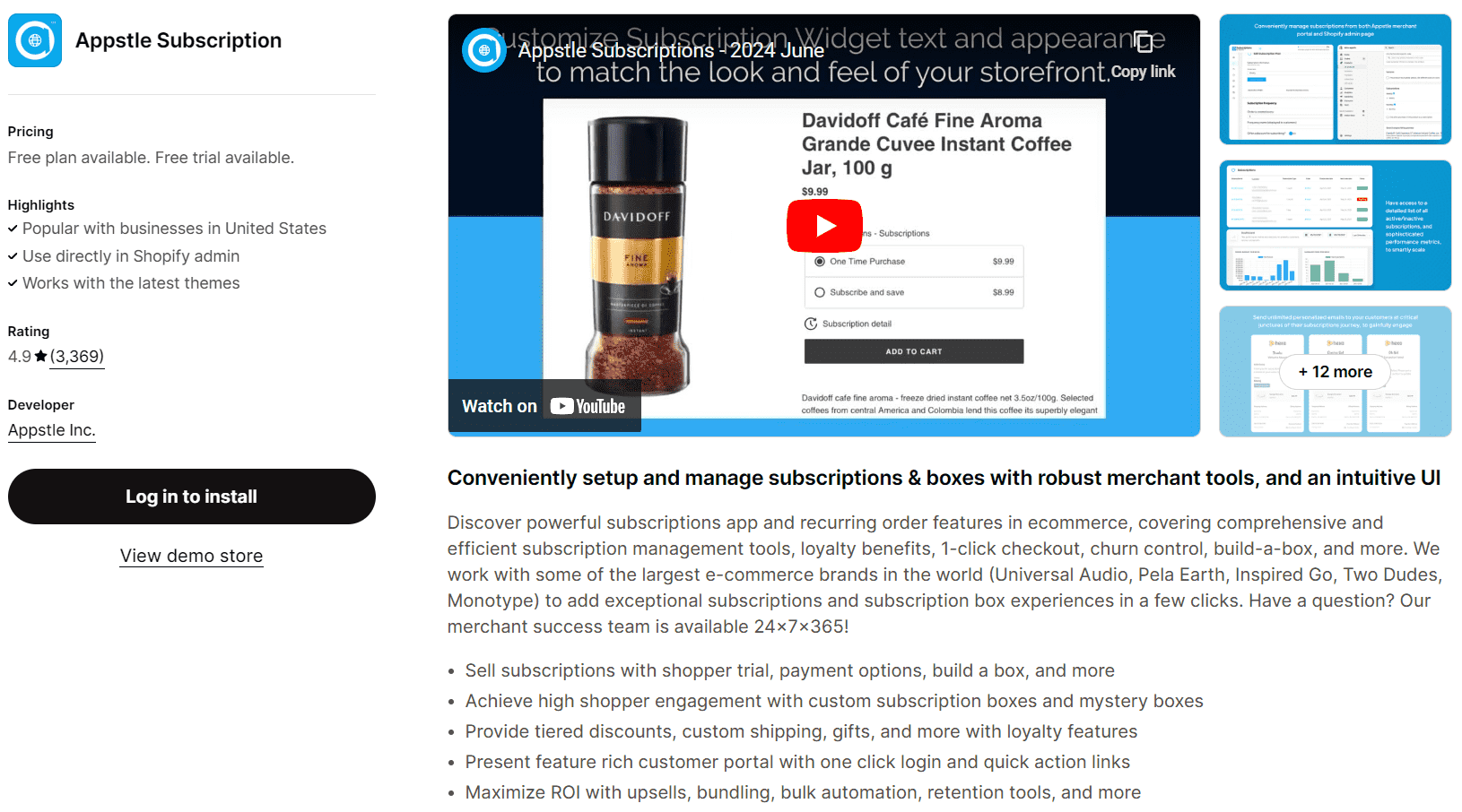 Appstle Shopify Subscriptions Screenshot Appstle Subscriptions