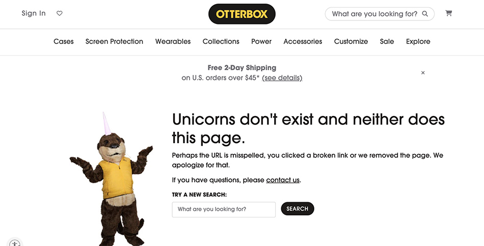 Best 404 Page Examples - Otterbox Best 404 Page Examples - Otterbox