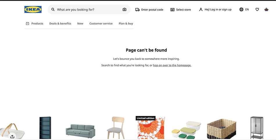 Best 404 Page Examples - IKEA Best 404 Page Examples - IKEA