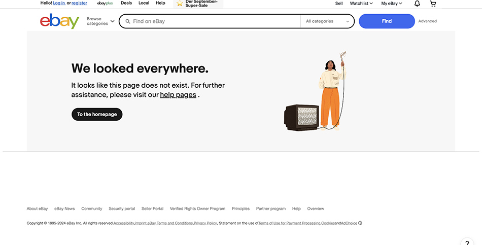 Best 404 Page Examples - eBay Best 404 Page Examples - eBay