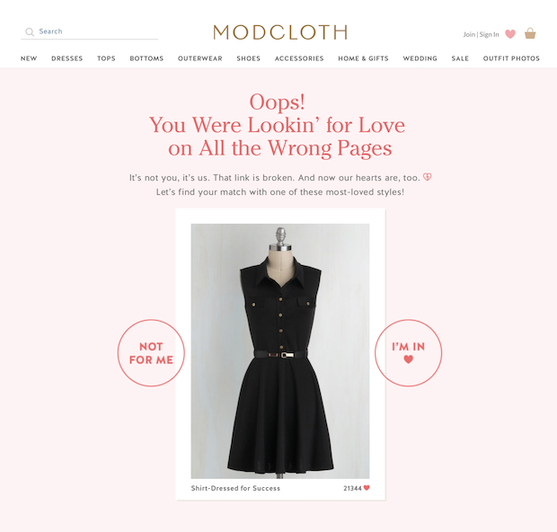 404 page examples - modcloth 404 page examples - modcloth