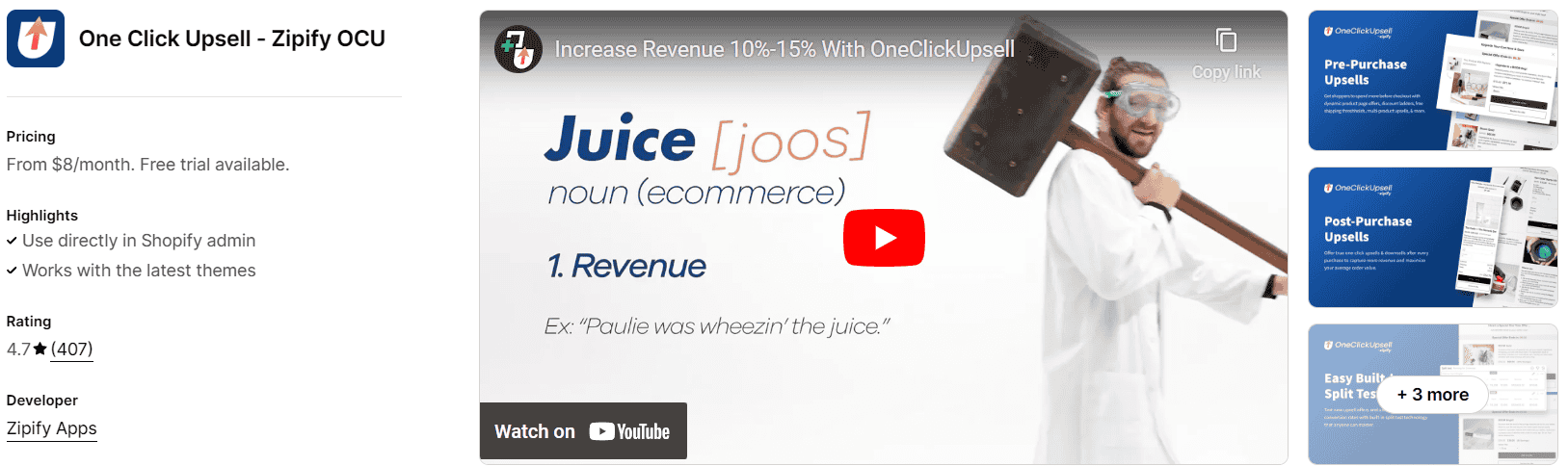 One Click Upsell ‑ Zipify OCU - a Shopify Upsell App