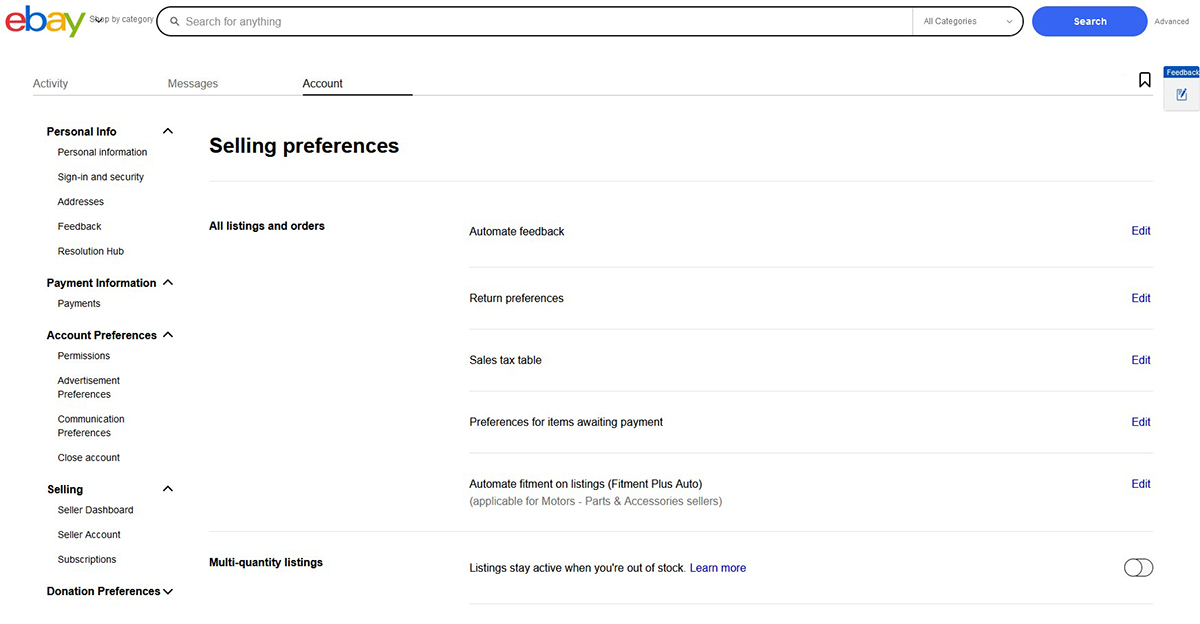 how to sell on eBay - seller preferences how to sell on eBay - seller preferences