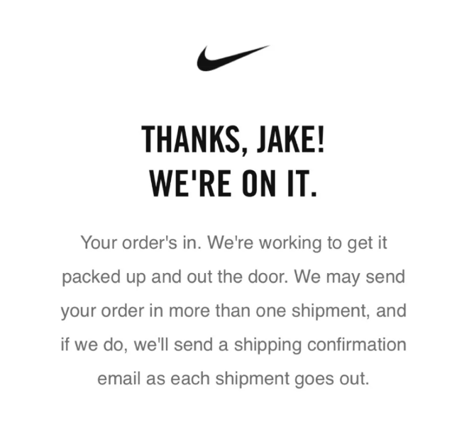 Nike thank you email template Nike thank you email template