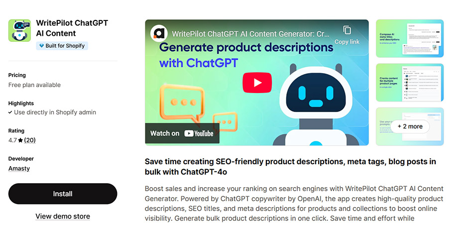 AI tools - Shopify WritePilot AI tools - Shopify WritePilot