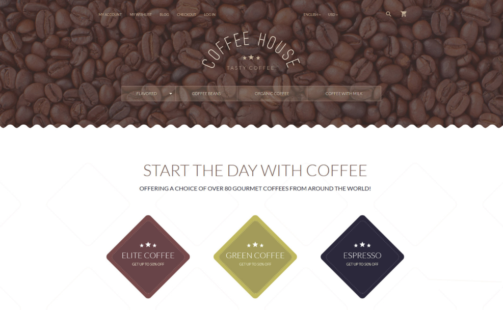 Elegant Coffee Shop Magento Theme