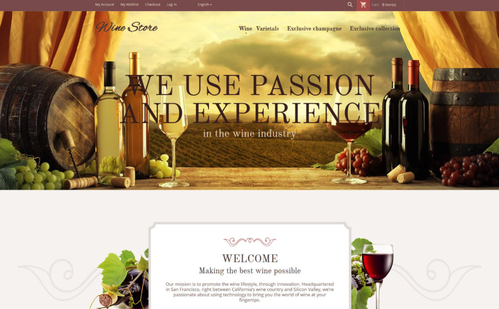Eye-Catching Winery Store Online Magento Template