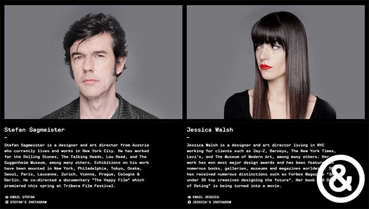 sagmeister and walsh meet the team page