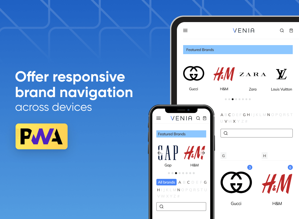 let users shop by brands on mobiles