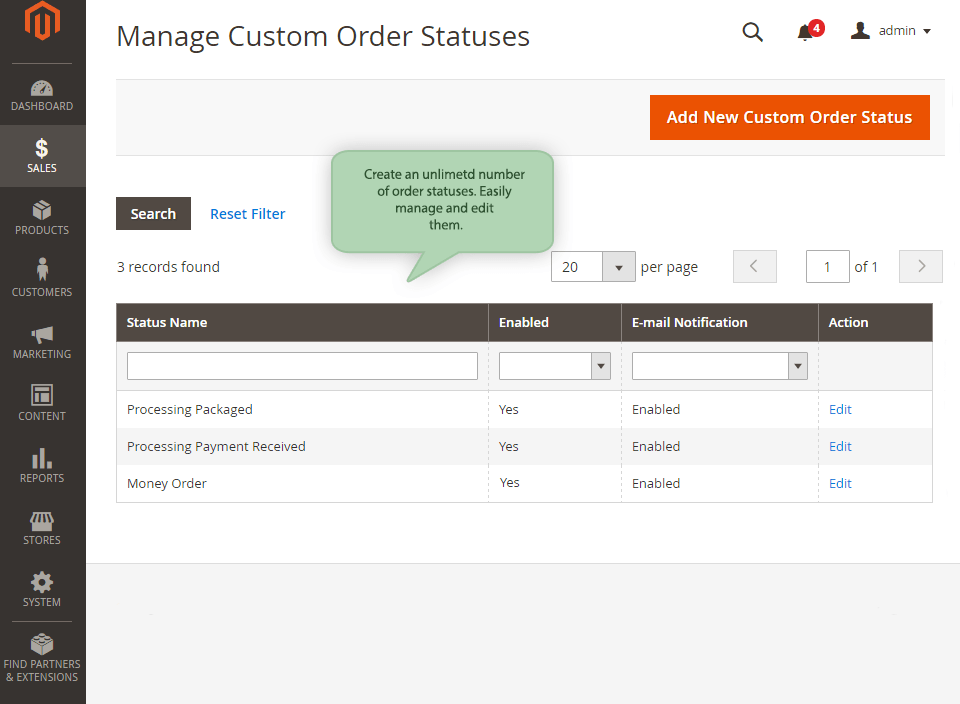 manage order statuses
