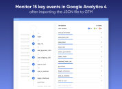 Track 15 significant events in GA4 after successfully importing the JSON file into GTM