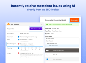 Quickly fix issues with metadata content using AI right from the SEO Toolbar