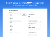 set your own SMTP configuration or apply one of the preset providers