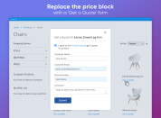 replace prices with a 'get a quote' button