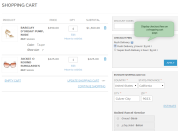 fees block on the shopping cart page