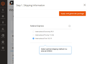 choose a shipping carrier