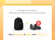 the example of buy x get y with 25% off action