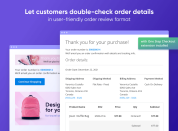 provide customers with convenient order reviews on thank you page