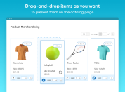 merchandise products in categories via drag-and-drop