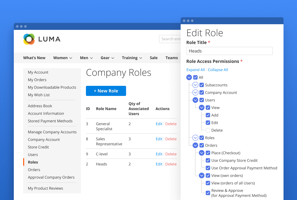 set parmissions for company employees