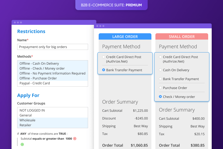 payment restrictions