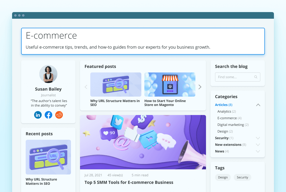 blog post editor magento 2 news extension