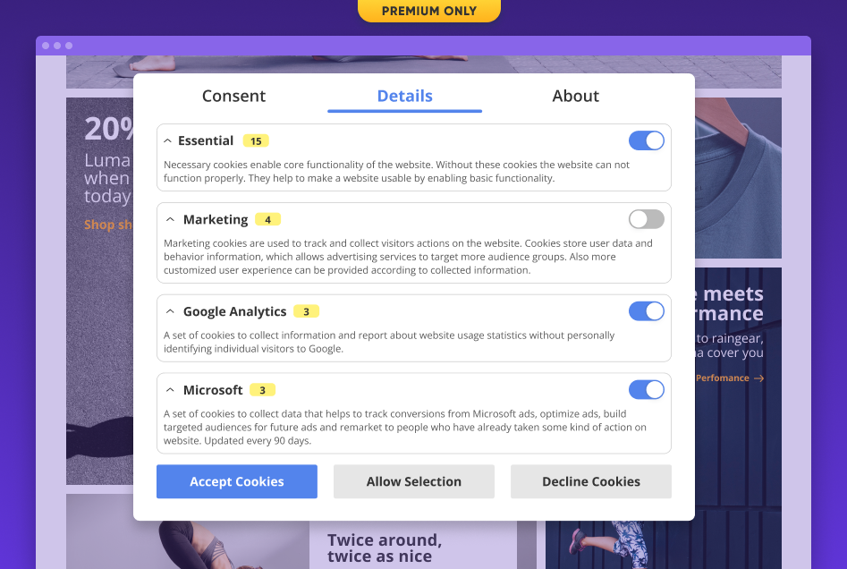 magento 2 improved cookie bar