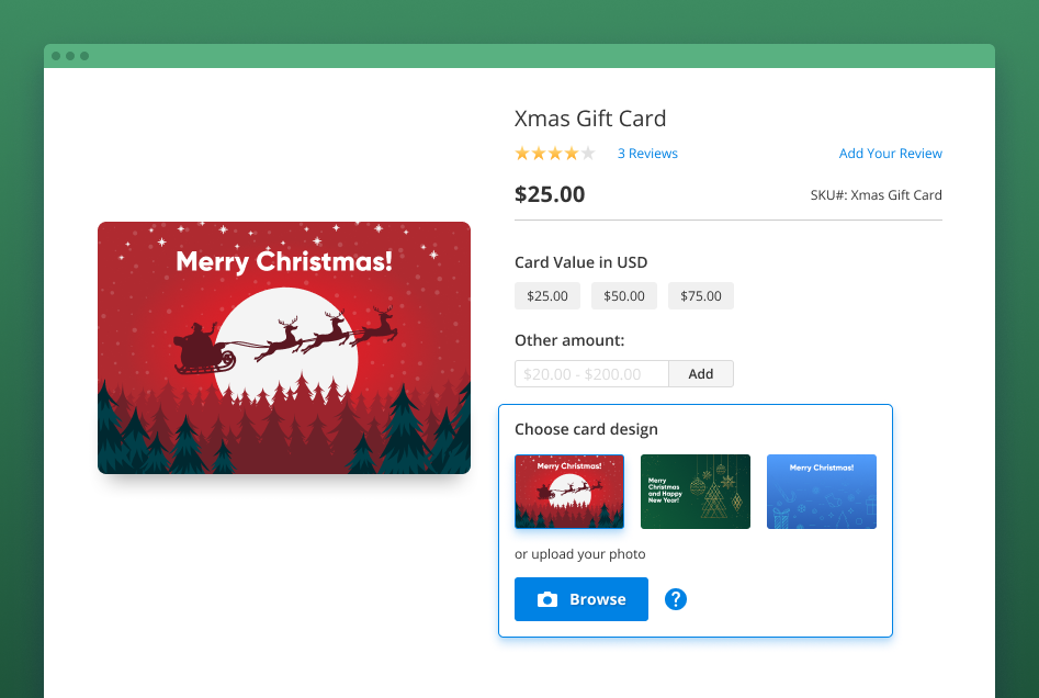 magento 2 gift card images selection