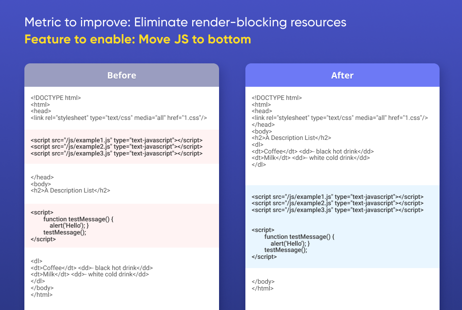 move js to footer magento 2 eliminate render-blocking resources