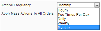 Specify order archive frequency