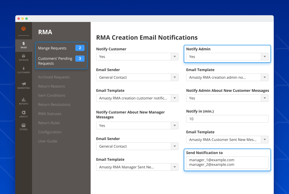 rma notifications