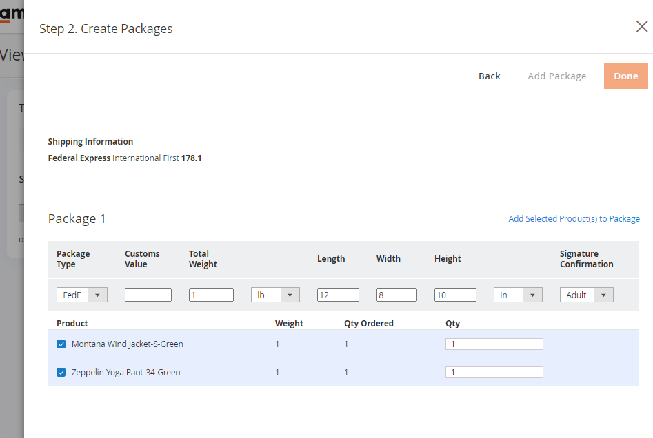 shipping package products magento 2 shipping package products