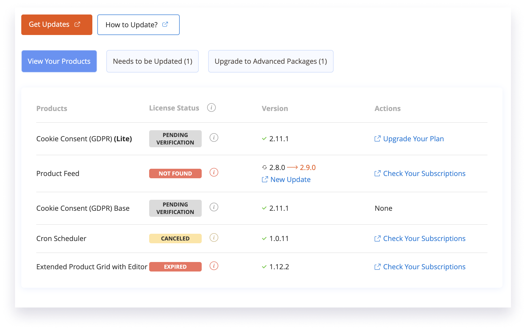 how to check the magento product license status check the magento product license status