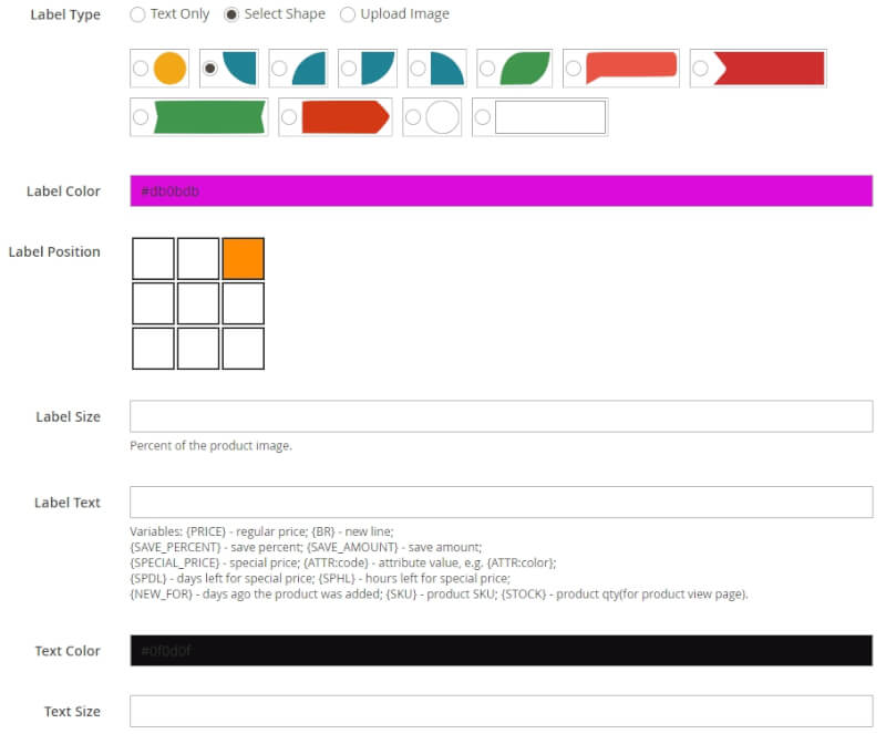 create a new product label in magento 2