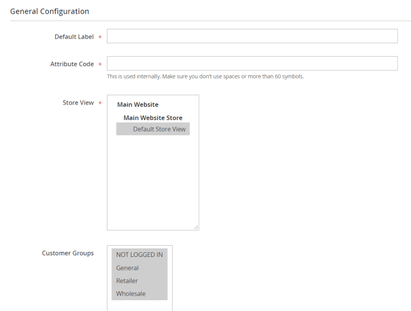 general attribute configuration